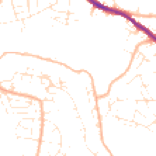 Daytime road noise heatmap for BS5 8AW