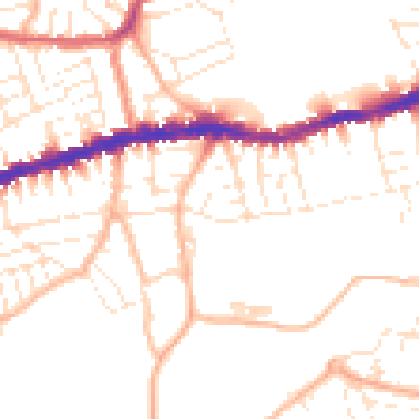 Daytime road noise heatmap for BS5 8DH