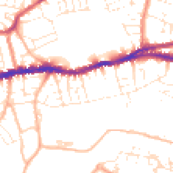 Daytime road noise heatmap for BS5 8EE