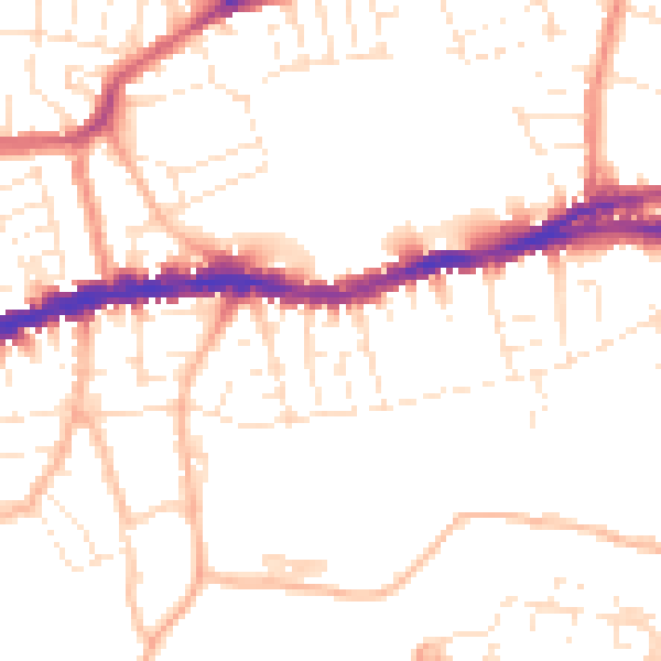 Daytime road noise heatmap for BS5 8EF