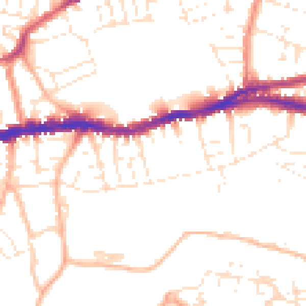 Daytime road noise heatmap for BS5 8EH