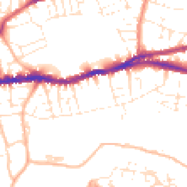 Daytime road noise heatmap for BS5 8EJ