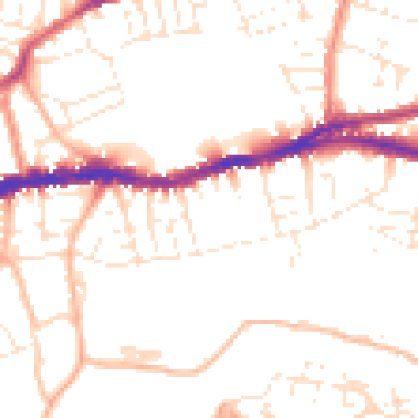 Daytime road noise heatmap for BS5 8EQ