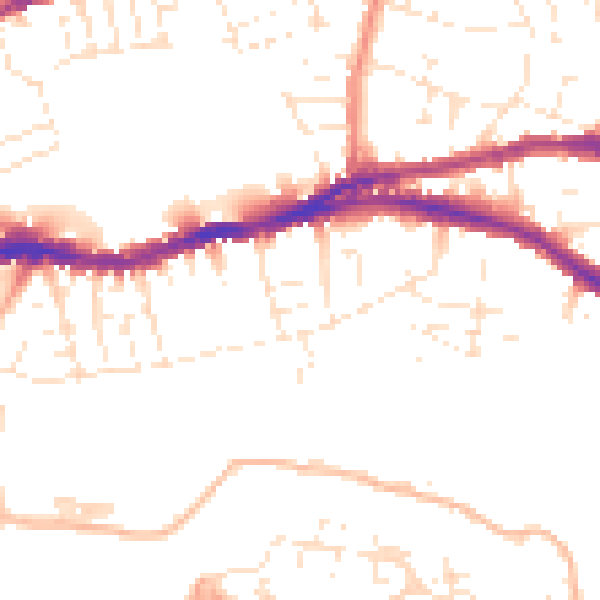 Daytime road noise heatmap for BS5 8EY
