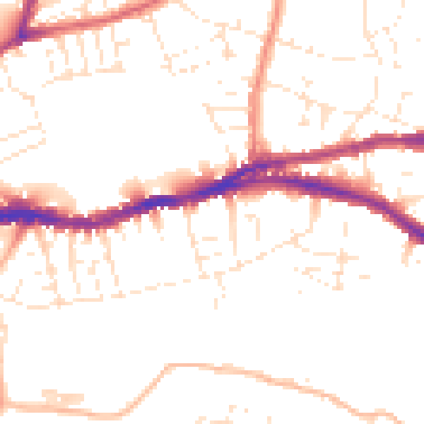 Daytime road noise heatmap for BS5 8FD