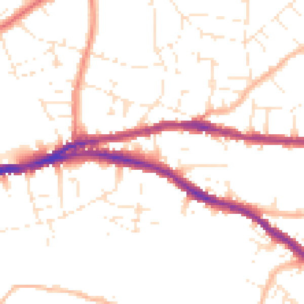 Daytime road noise heatmap for BS5 8FU