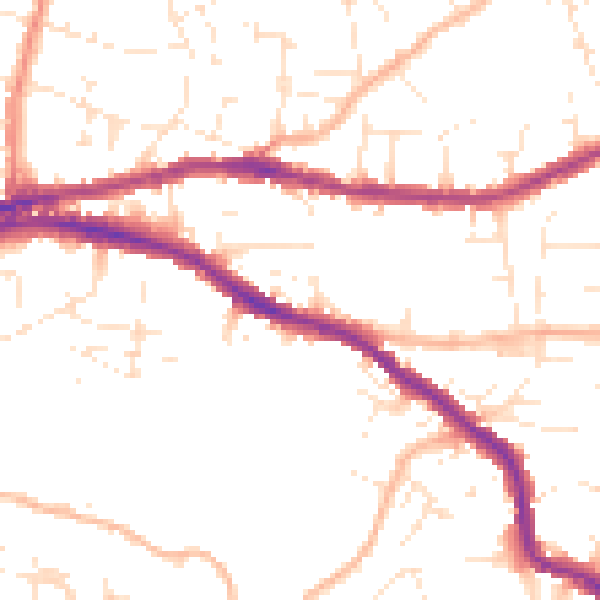 Daytime road noise heatmap for BS5 8HF