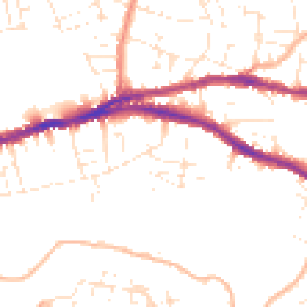 Daytime road noise heatmap for BS5 8HL