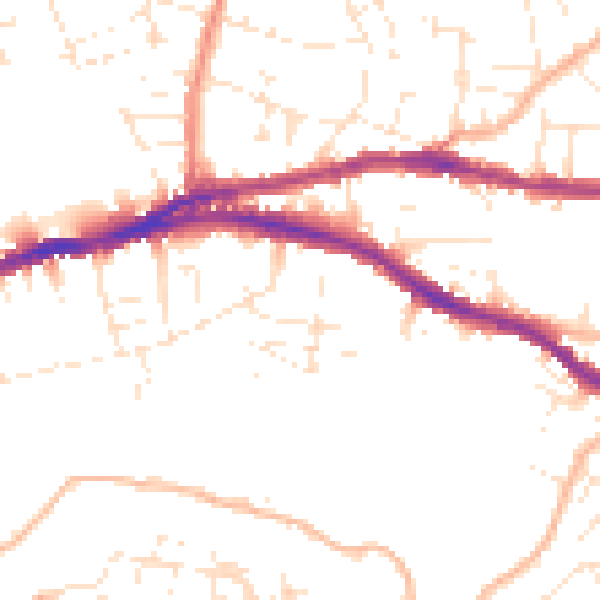Daytime road noise heatmap for BS5 8HR