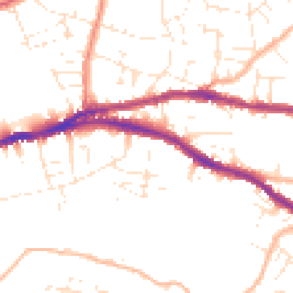 Daytime road noise heatmap for BS5 8HS