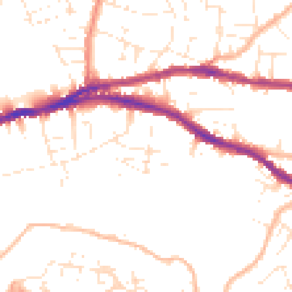 Daytime road noise heatmap for BS5 8HY