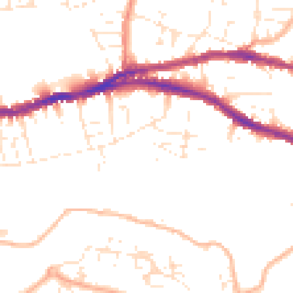 Daytime road noise heatmap for BS5 8JP