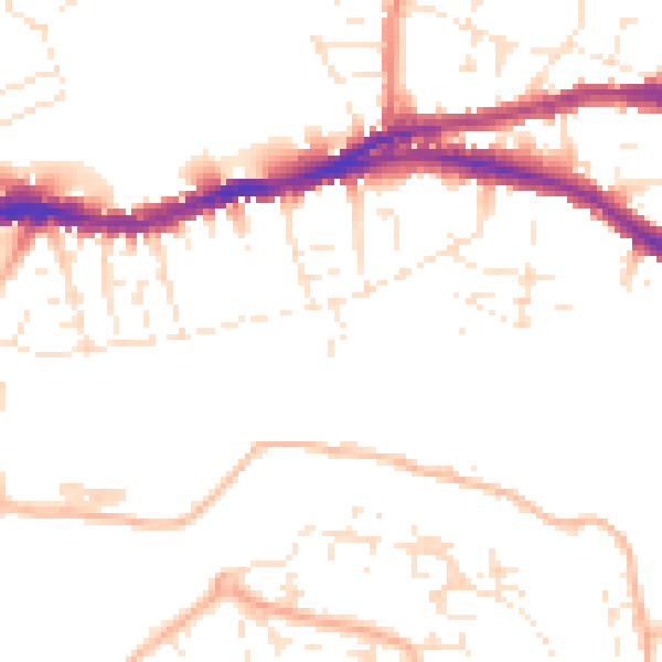 Daytime road noise heatmap for BS5 8JX