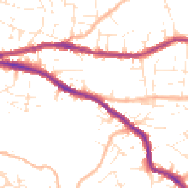 Daytime road noise heatmap for BS5 8LB
