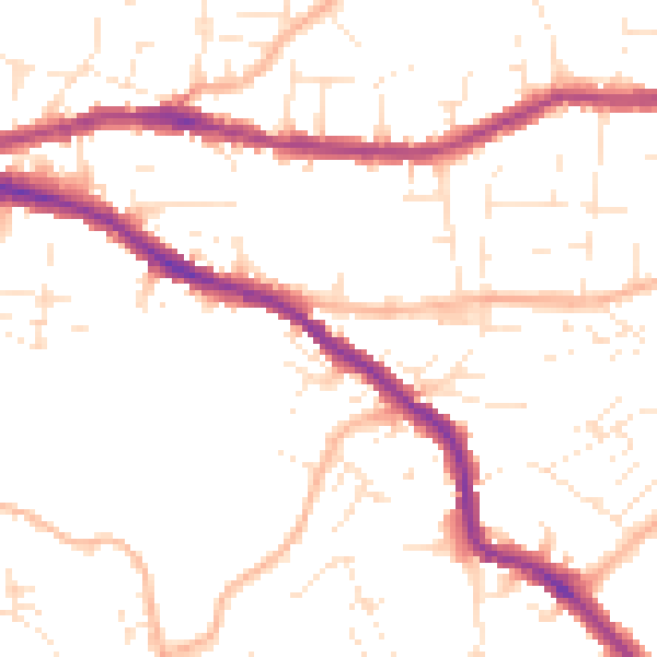 Daytime road noise heatmap for BS5 8LD