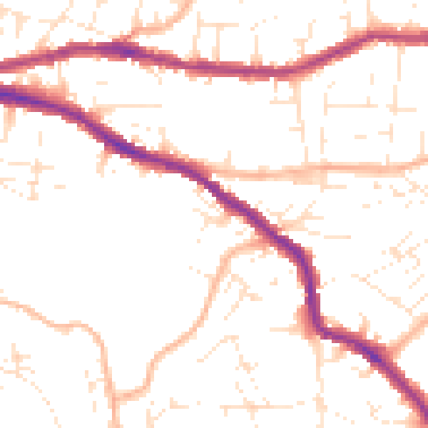 Daytime road noise heatmap for BS5 8LG