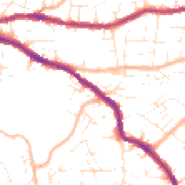 Daytime road noise heatmap for BS5 8LR