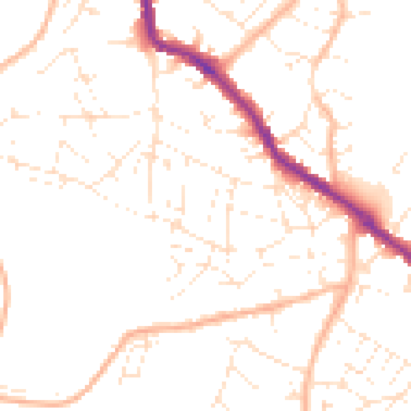 Daytime road noise heatmap for BS5 8LT
