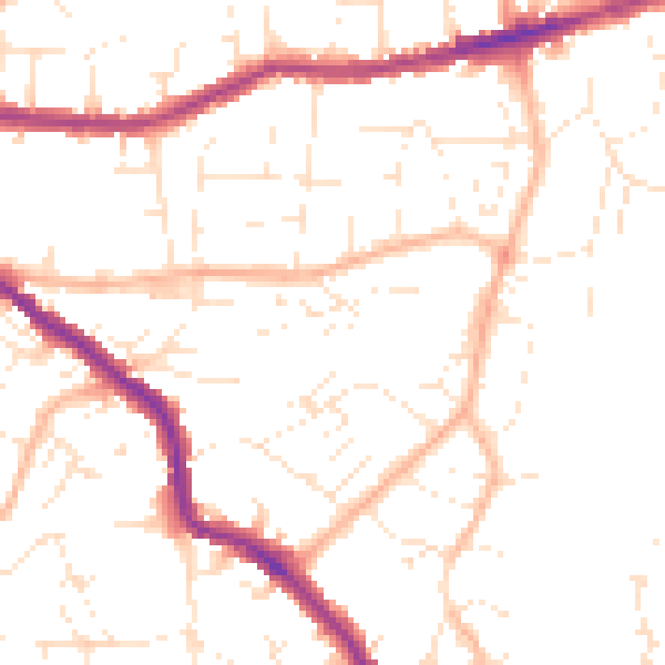 Daytime road noise heatmap for BS5 8NN