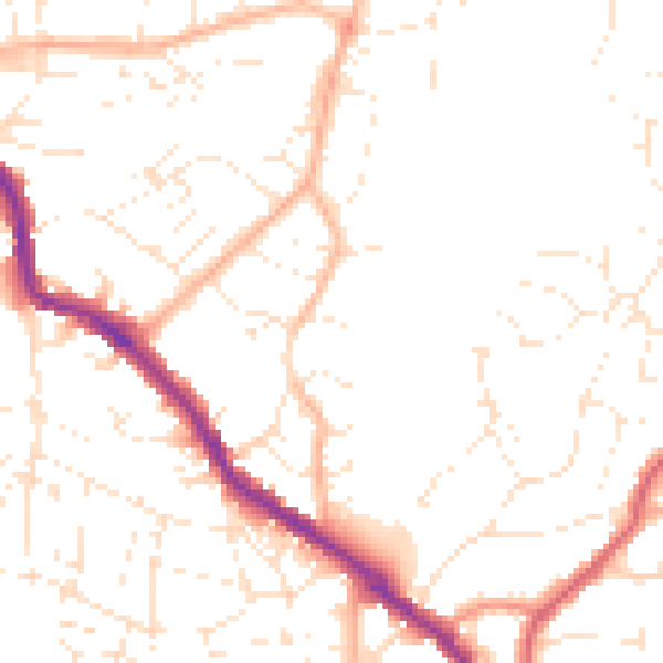 Daytime road noise heatmap for BS5 8PR