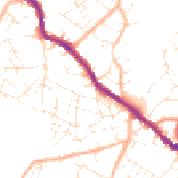 Daytime road noise heatmap for BS5 8QJ