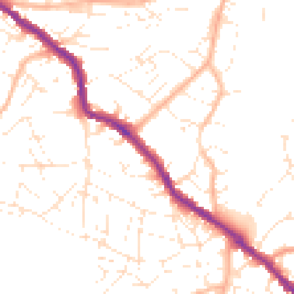 Daytime road noise heatmap for BS5 8QY