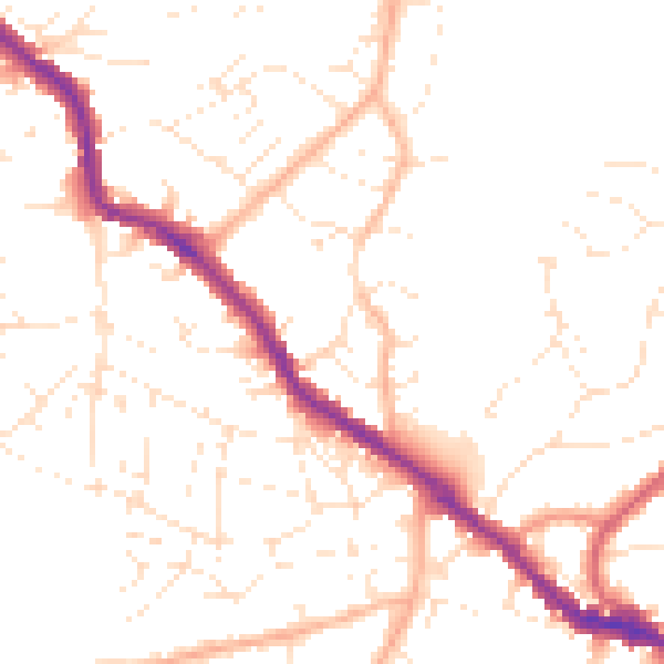 Daytime road noise heatmap for BS5 8RB