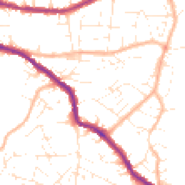 Daytime road noise heatmap for BS5 8SA