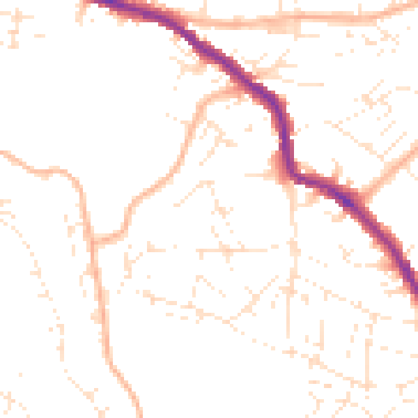Daytime road noise heatmap for BS5 8UE