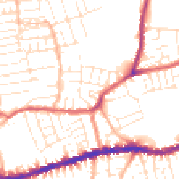Daytime road noise heatmap for BS5 9AL