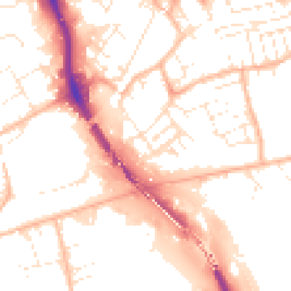 Daytime road noise heatmap for BS5 9BF