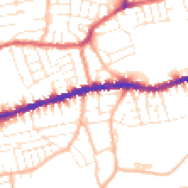 Daytime road noise heatmap for BS5 9BZ