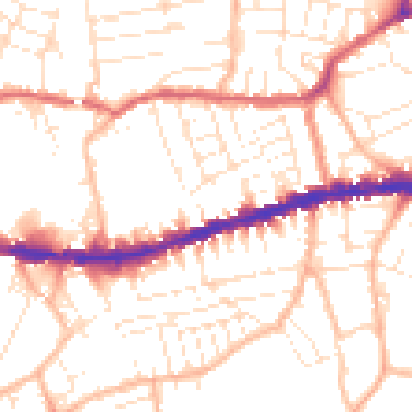 Daytime road noise heatmap for BS5 9DD