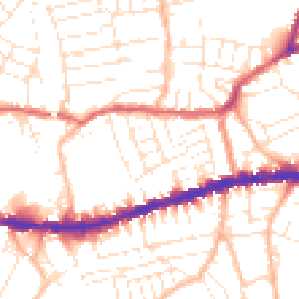Daytime road noise heatmap for BS5 9DJ