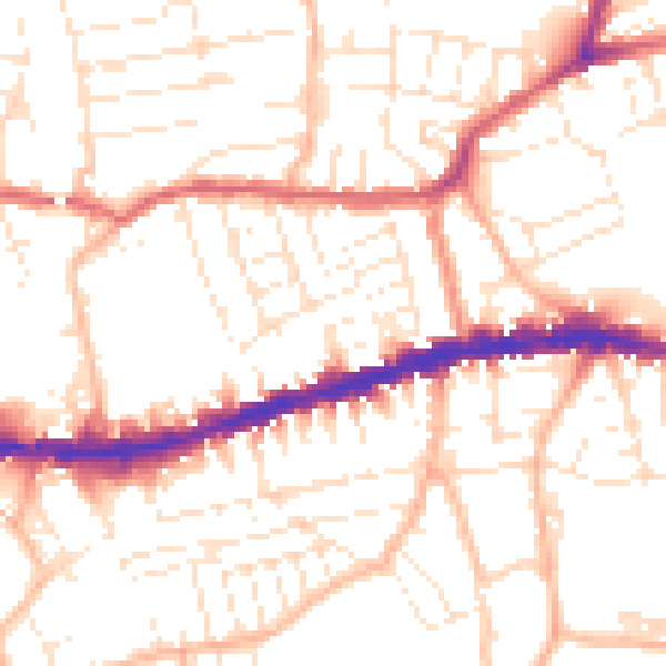 Daytime road noise heatmap for BS5 9DP