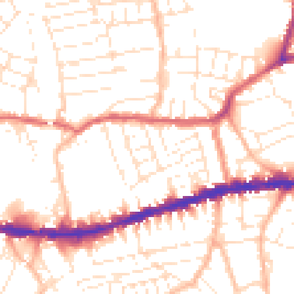 Daytime road noise heatmap for BS5 9DS
