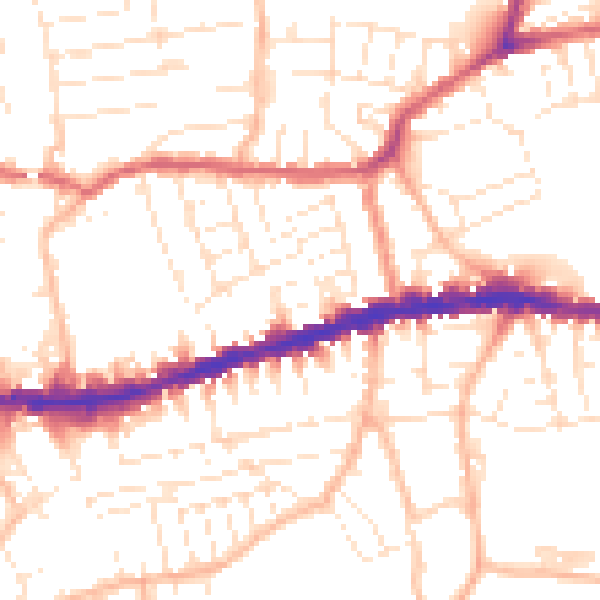 Daytime road noise heatmap for BS5 9DU