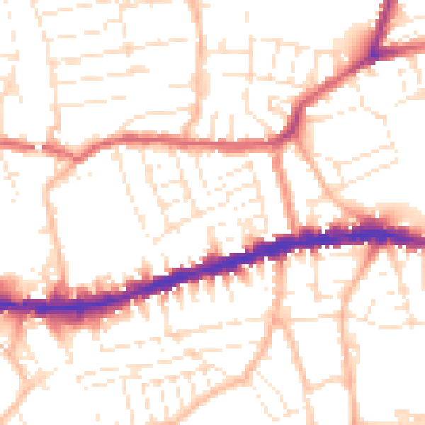 Daytime road noise heatmap for BS5 9DW