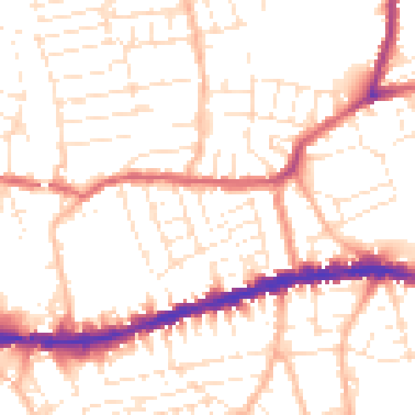 Daytime road noise heatmap for BS5 9DY