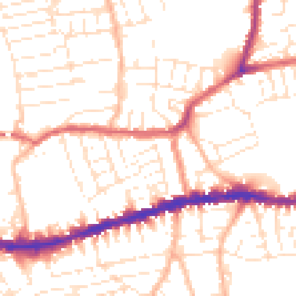 Daytime road noise heatmap for BS5 9ED