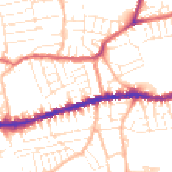 Daytime road noise heatmap for BS5 9EG