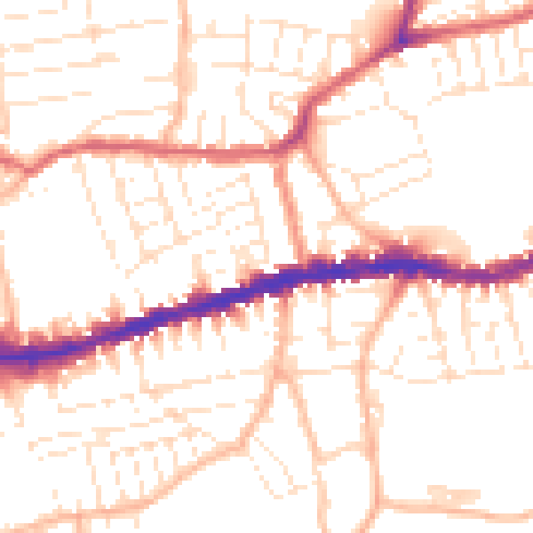 Daytime road noise heatmap for BS5 9FH