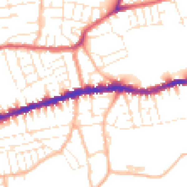 Daytime road noise heatmap for BS5 9HB