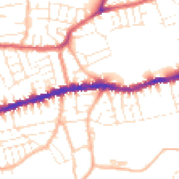 Daytime road noise heatmap for BS5 9HX