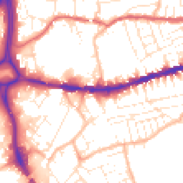 Daytime road noise heatmap for BS5 9JA