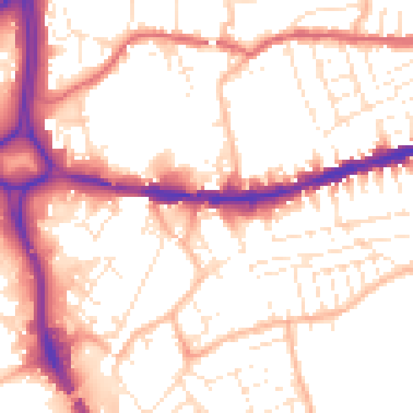 Daytime road noise heatmap for BS5 9JG