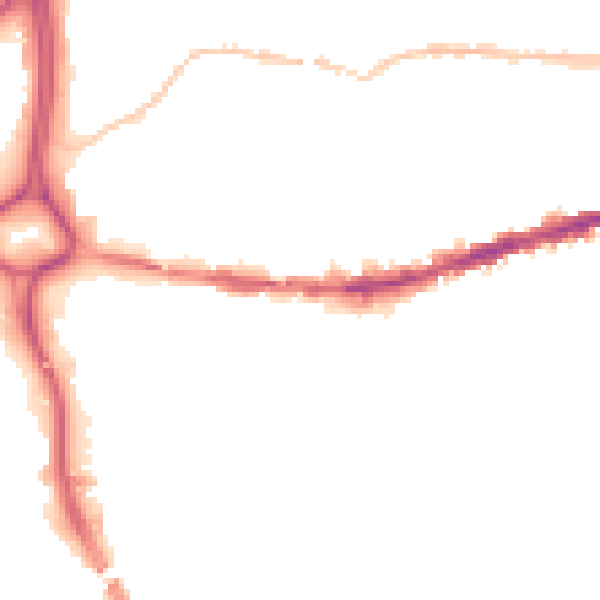 Night-time road noise heatmap for BS5 9JG