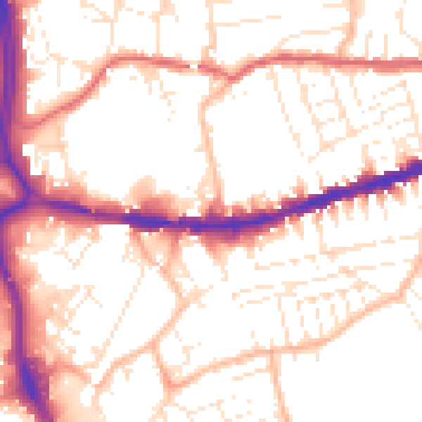 Daytime road noise heatmap for BS5 9JJ