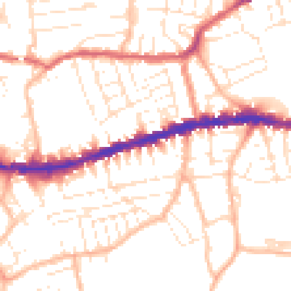 Daytime road noise heatmap for BS5 9LJ