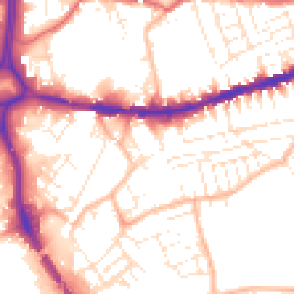 Daytime road noise heatmap for BS5 9LY